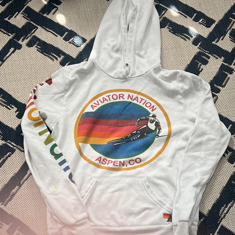 Aviator Nation White Hoodie